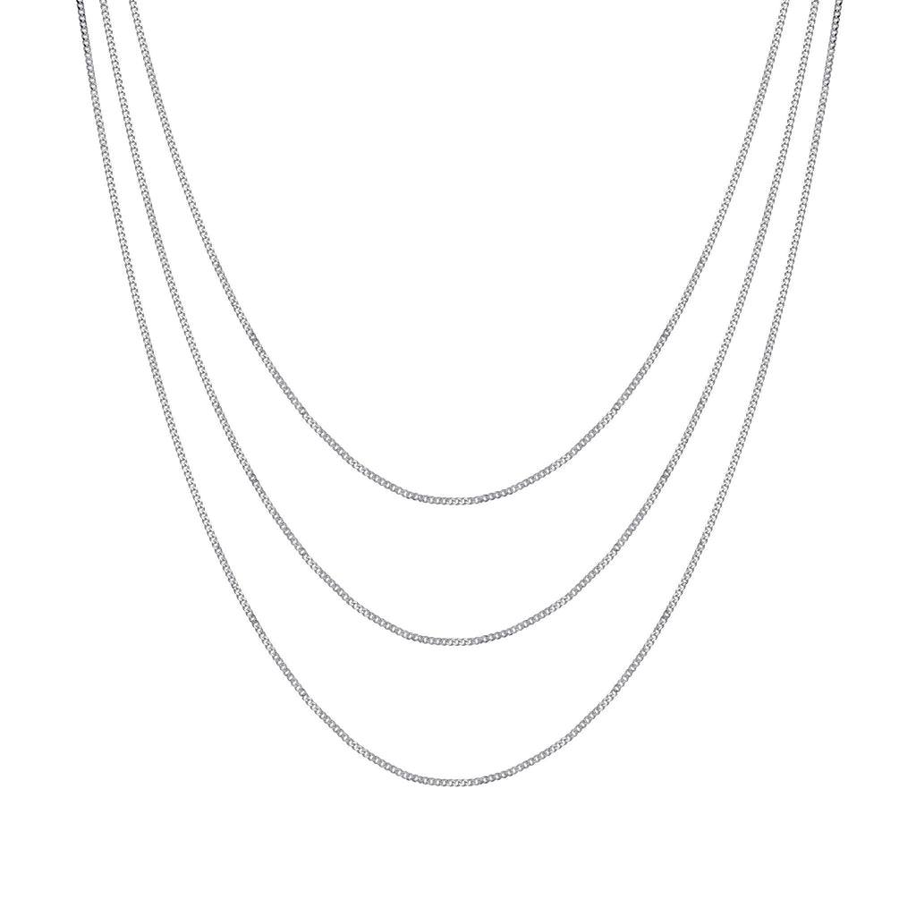 Sterling Silver 16" 18" 20" Inch 1.2mm Fine Italian Curb Chain Necklace
