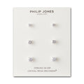 Sterling Silver 3 Pack of 4, 5, and 6mm Earrings Created with Zircondia® Crystals