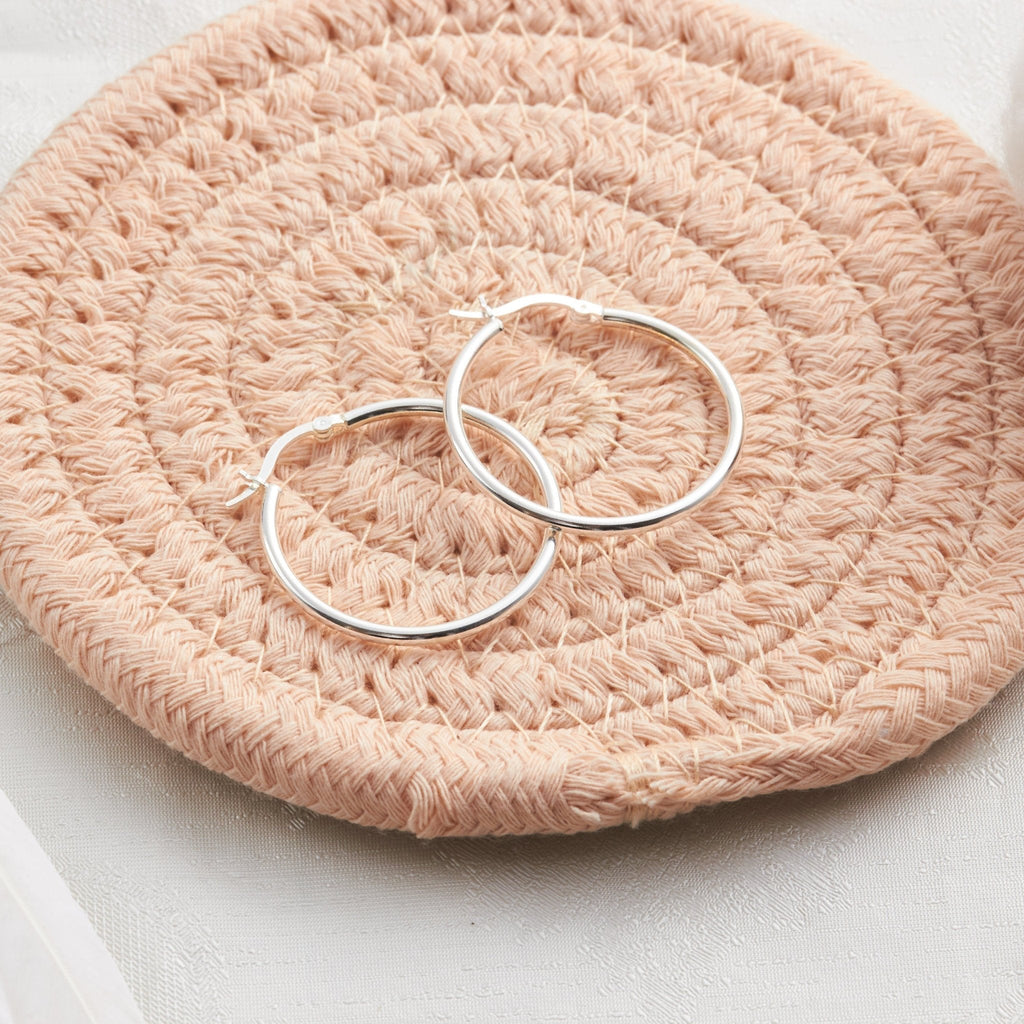 Sterling Silver 30mm Hoop Earrings