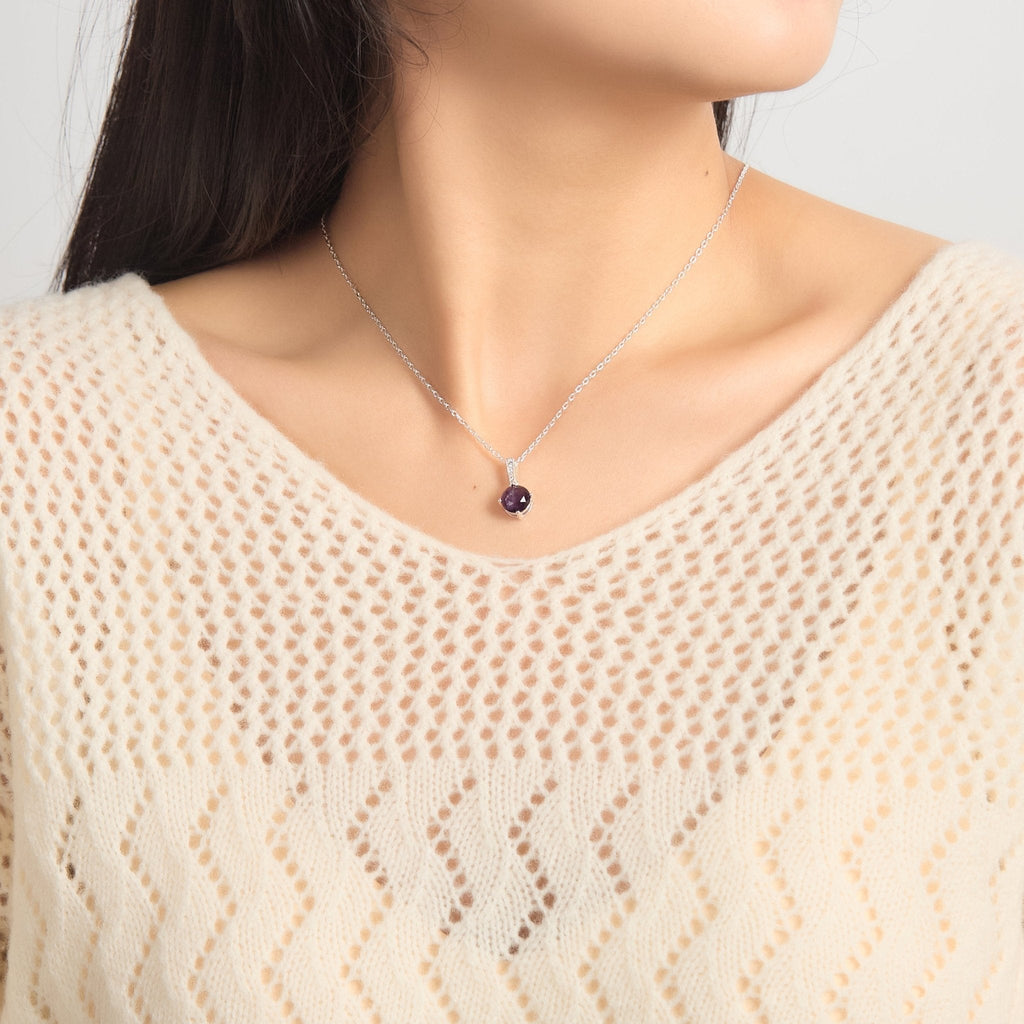 Sterling Silver Amethyst Gemstone Necklace