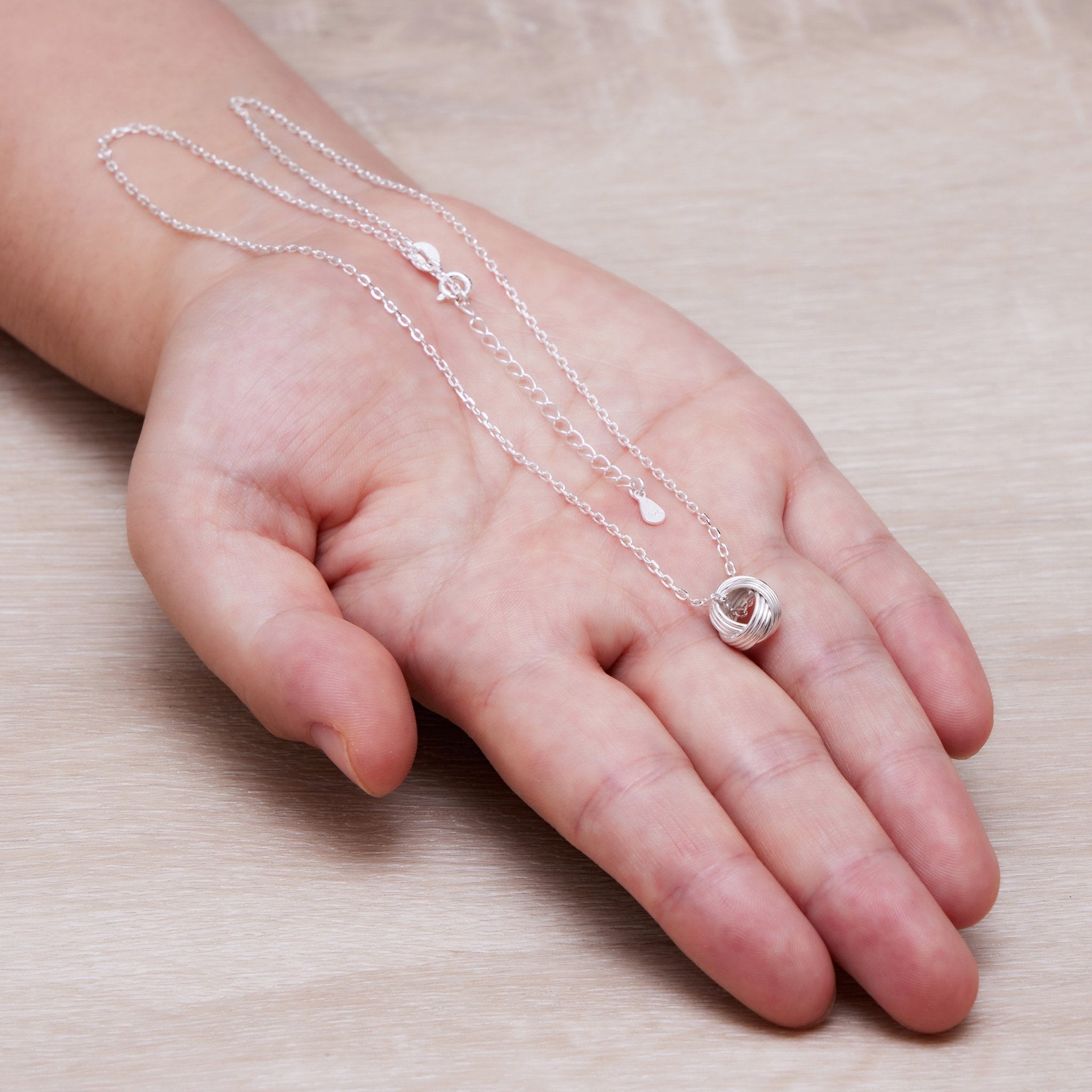 Sterling Silver Friendship Quote Knot Necklace
