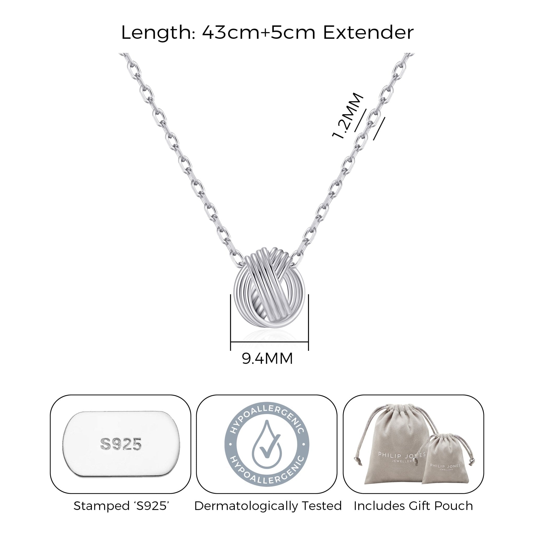 Sterling Silver Knot Necklace