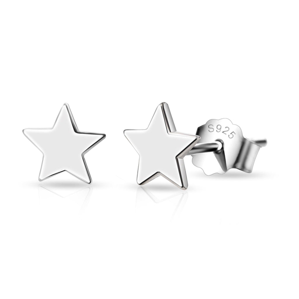 Sterling Silver Friendship Quote Star Earrings