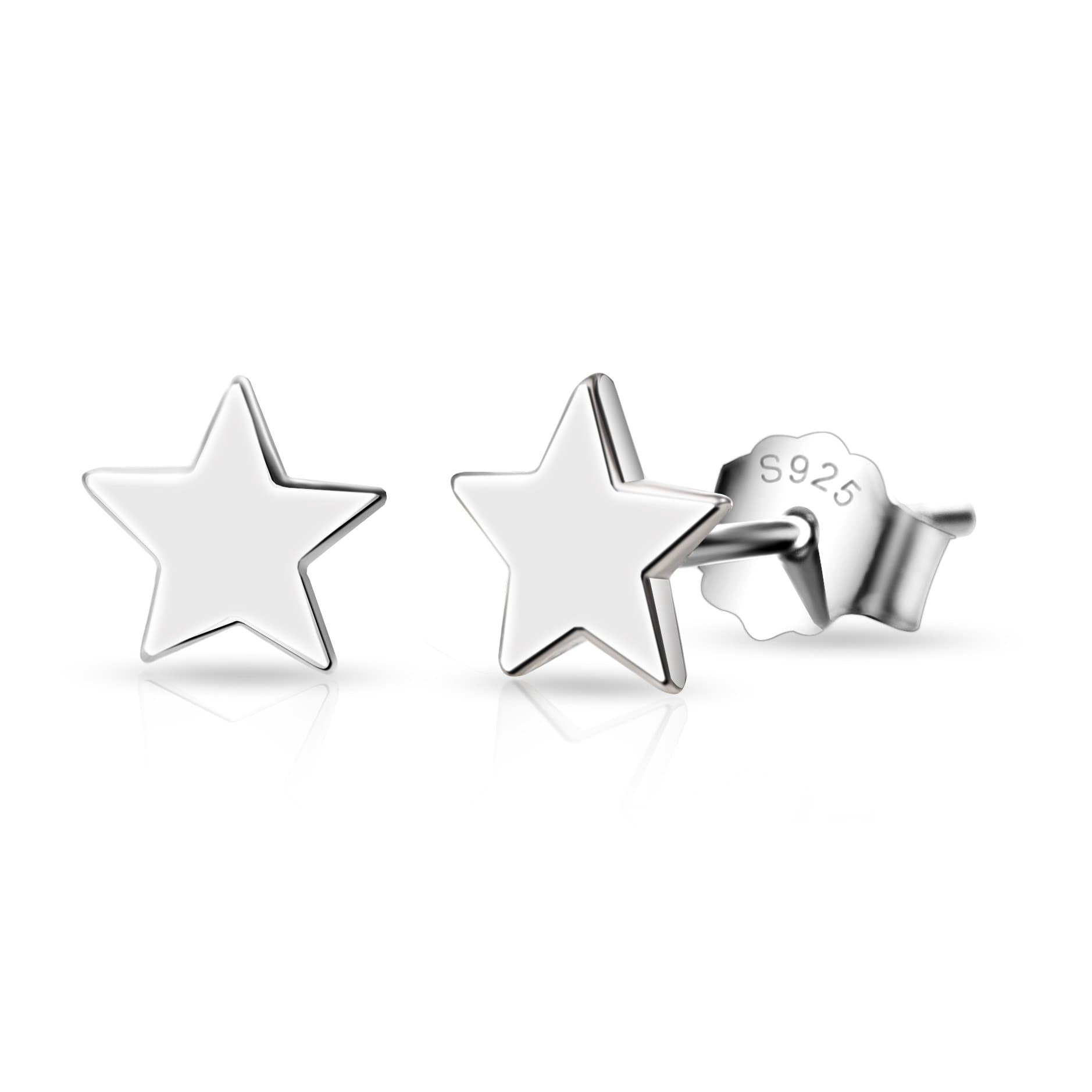 Sterling Silver Friendship Quote Star Earrings