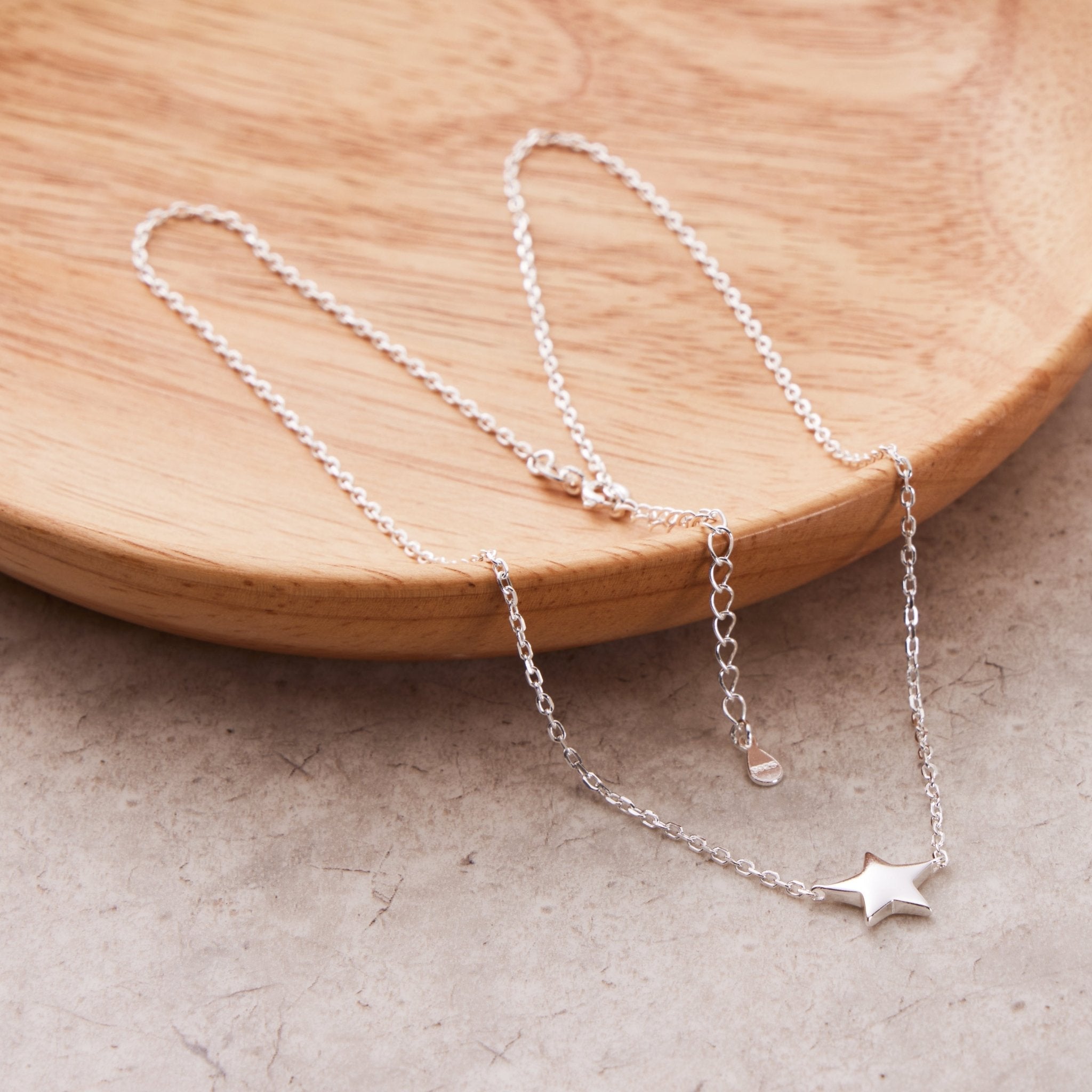 Sterling Silver Daughter Quote Star Necklace