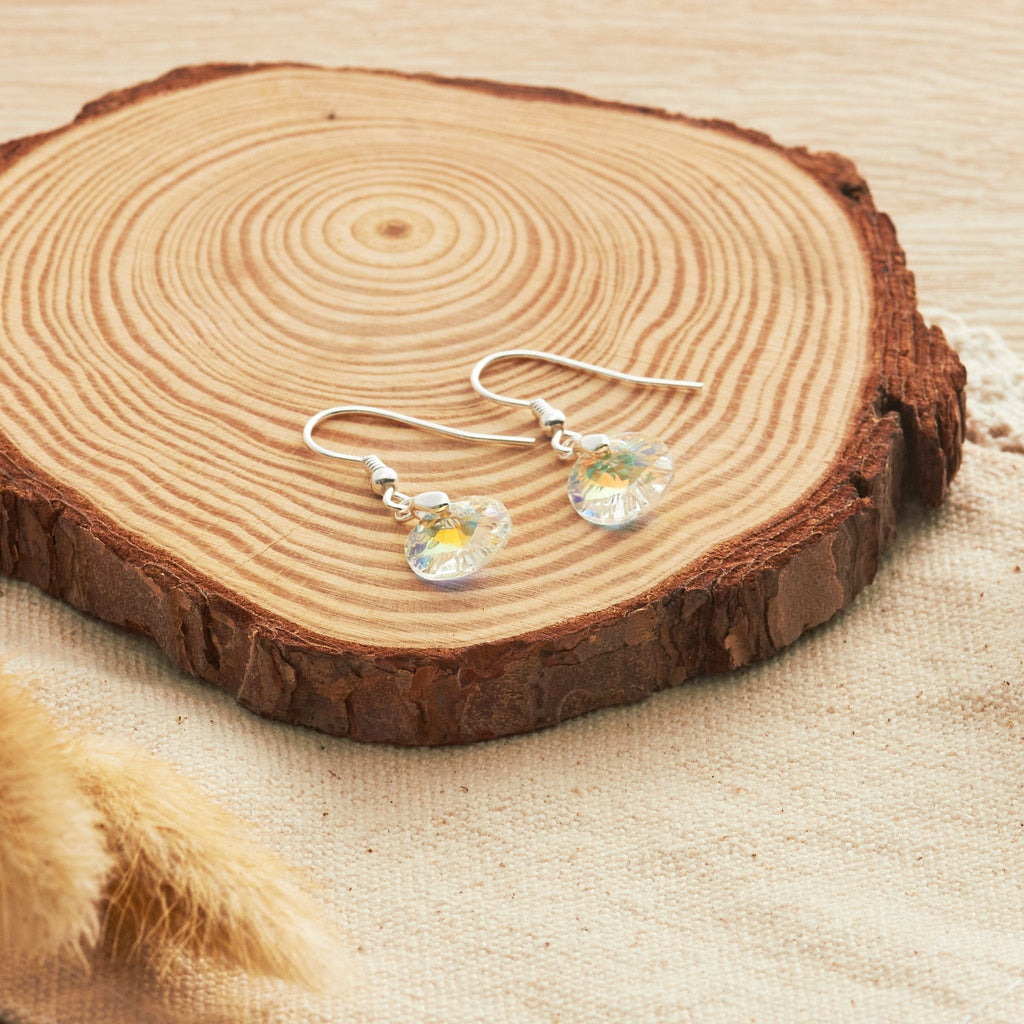 Sterling Silver Aurora Borealis Earrings Created with Zircondia® Crystals