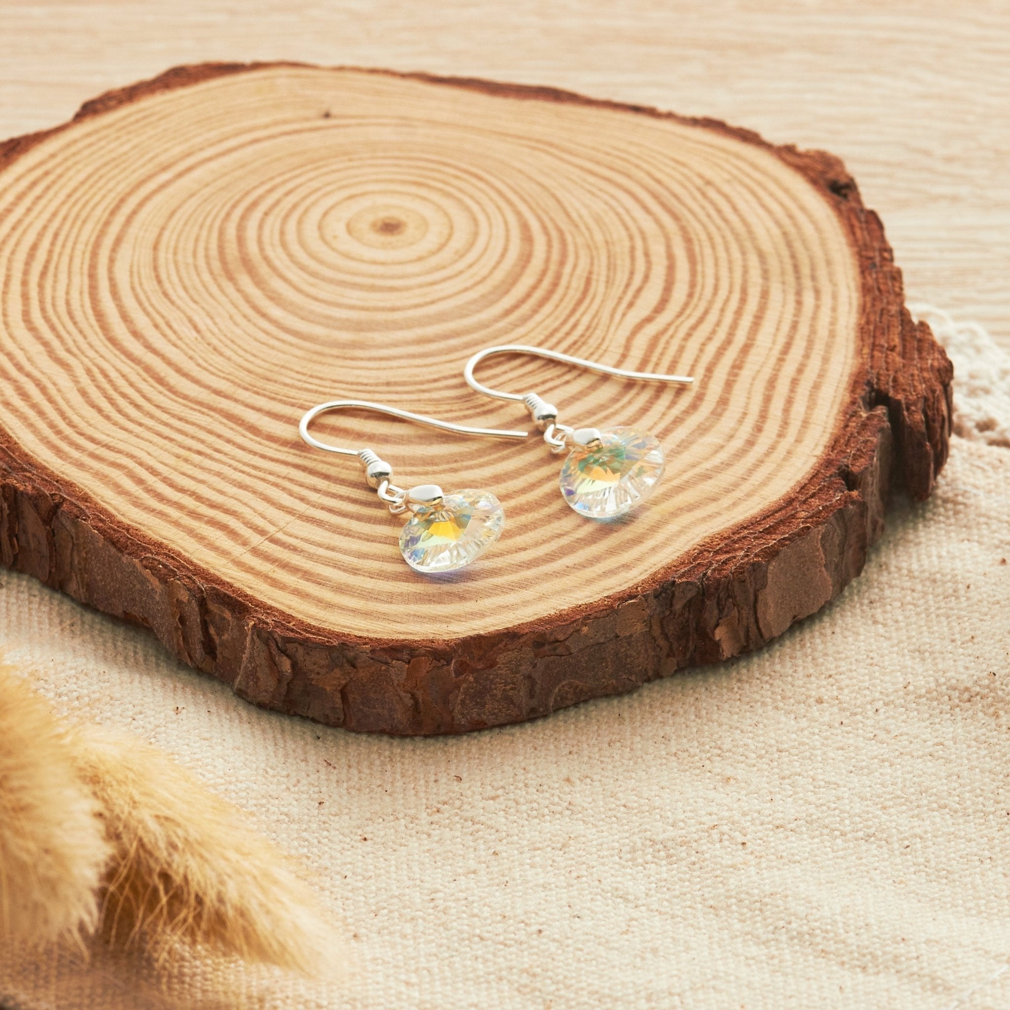 Sterling Silver Aurora Borealis Earrings Created with Zircondia® Crystals