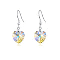 Sterling Silver Aurora Borealis Heart Earrings Created with Zircondia® Crystals