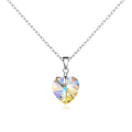 Sterling Silver Aurora Borealis Heart Necklace Created with Zircondia® Crystals