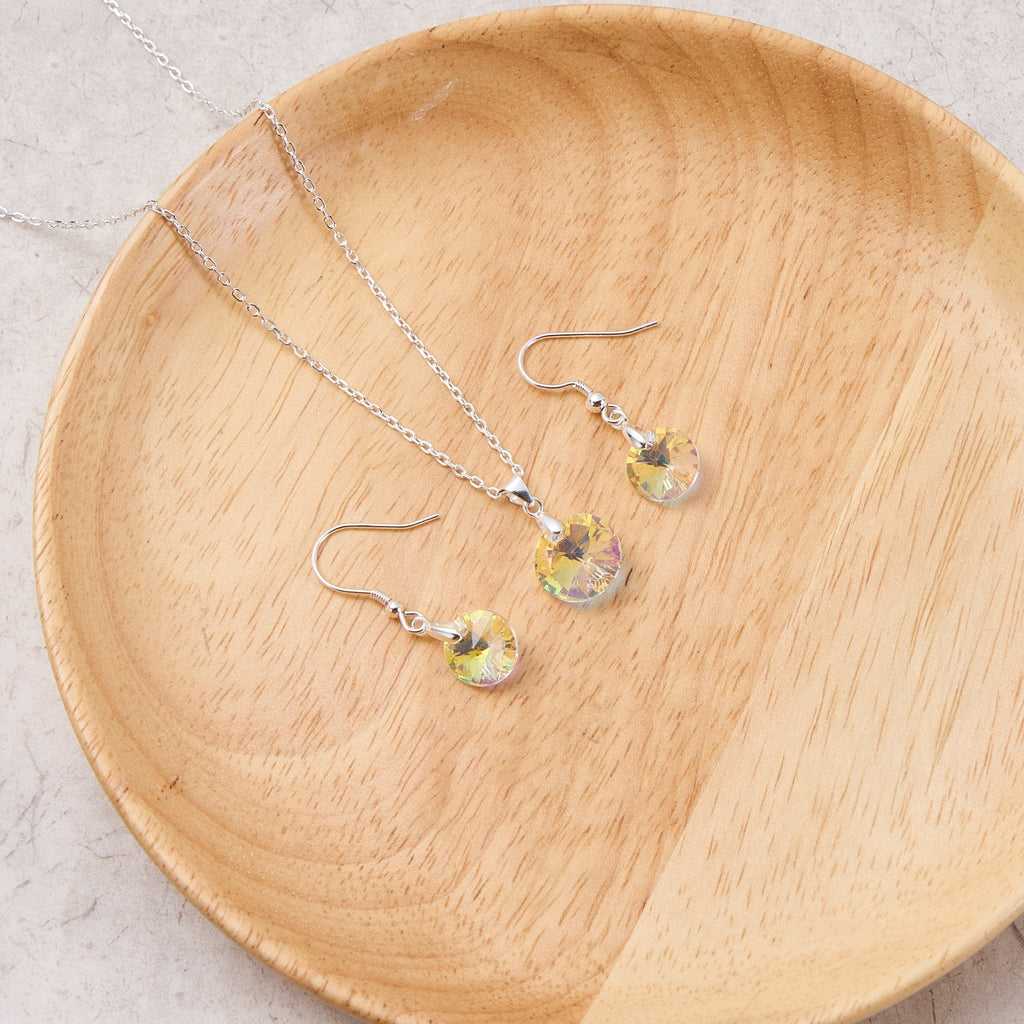Sterling Silver Aurora Borealis Set Created with Zircondia® Crystals