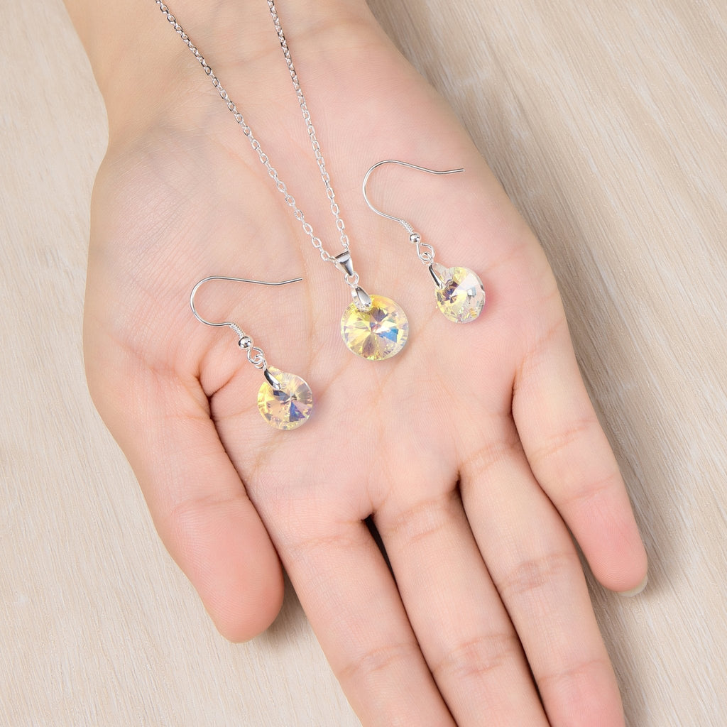 Sterling Silver Aurora Borealis Set Created with Zircondia® Crystals