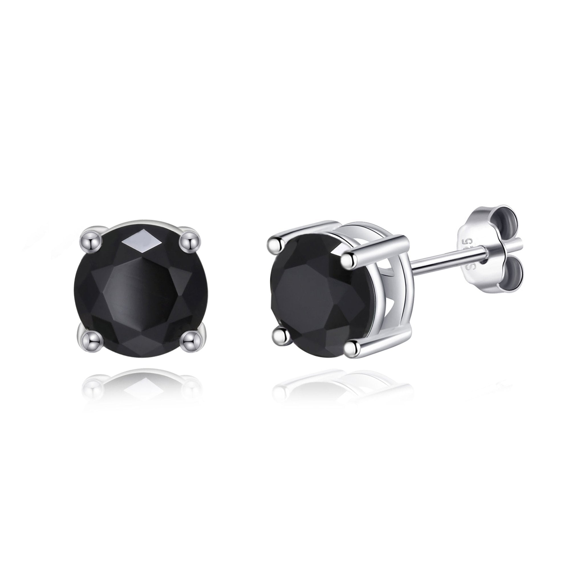 Sterling Silver Black Onyx Gemstone Earrings with Quote Card
