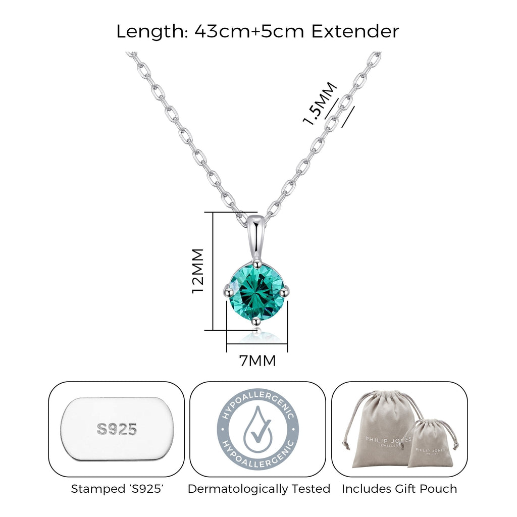 Sterling Silver Blue Necklace Created with Zircondia® Crystals