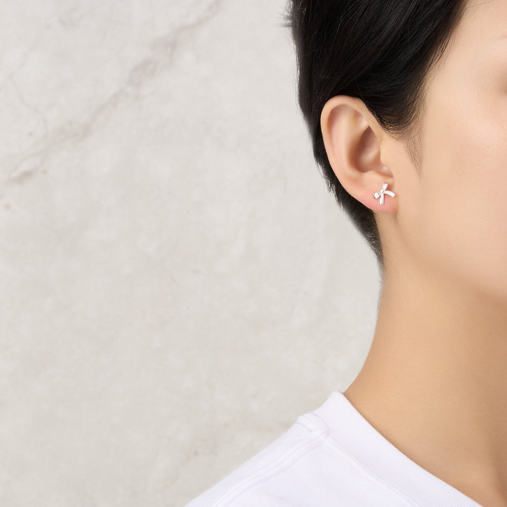 Sterling Silver Bow Earrings