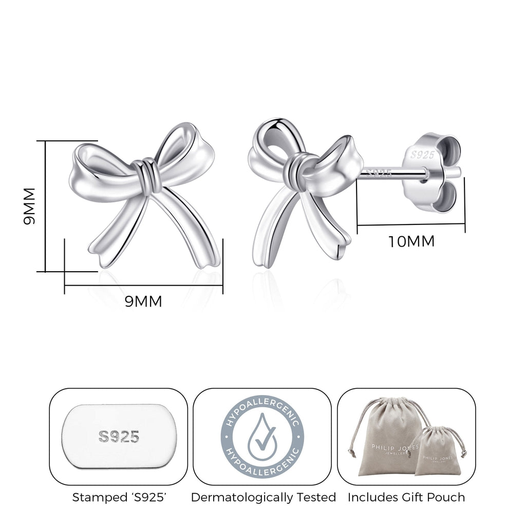 Sterling Silver Bow Earrings