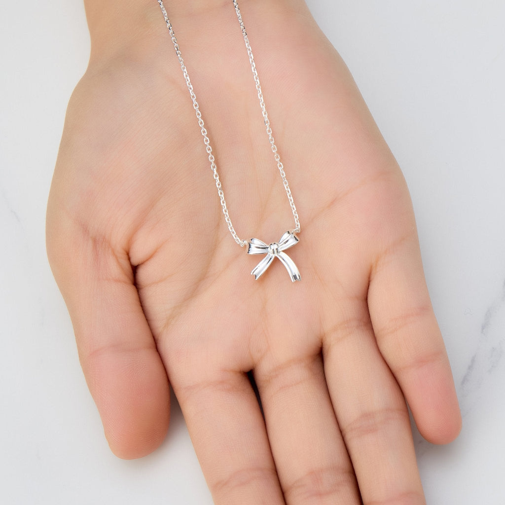 Sterling Silver Bow Necklace