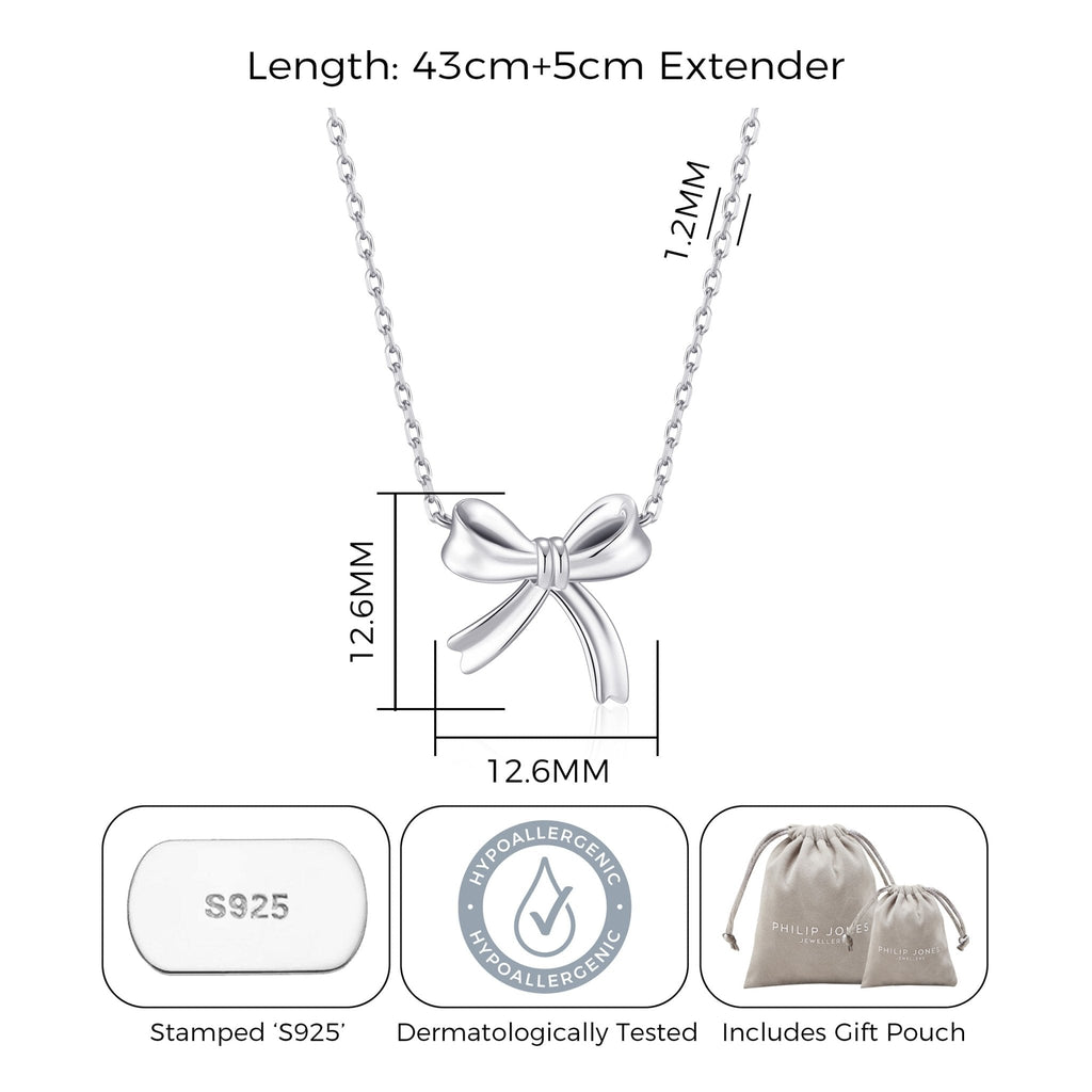 Sterling Silver Bow Necklace