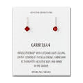 Sterling Silver Carnelian Gemstone Drop Earrings with Quote Card