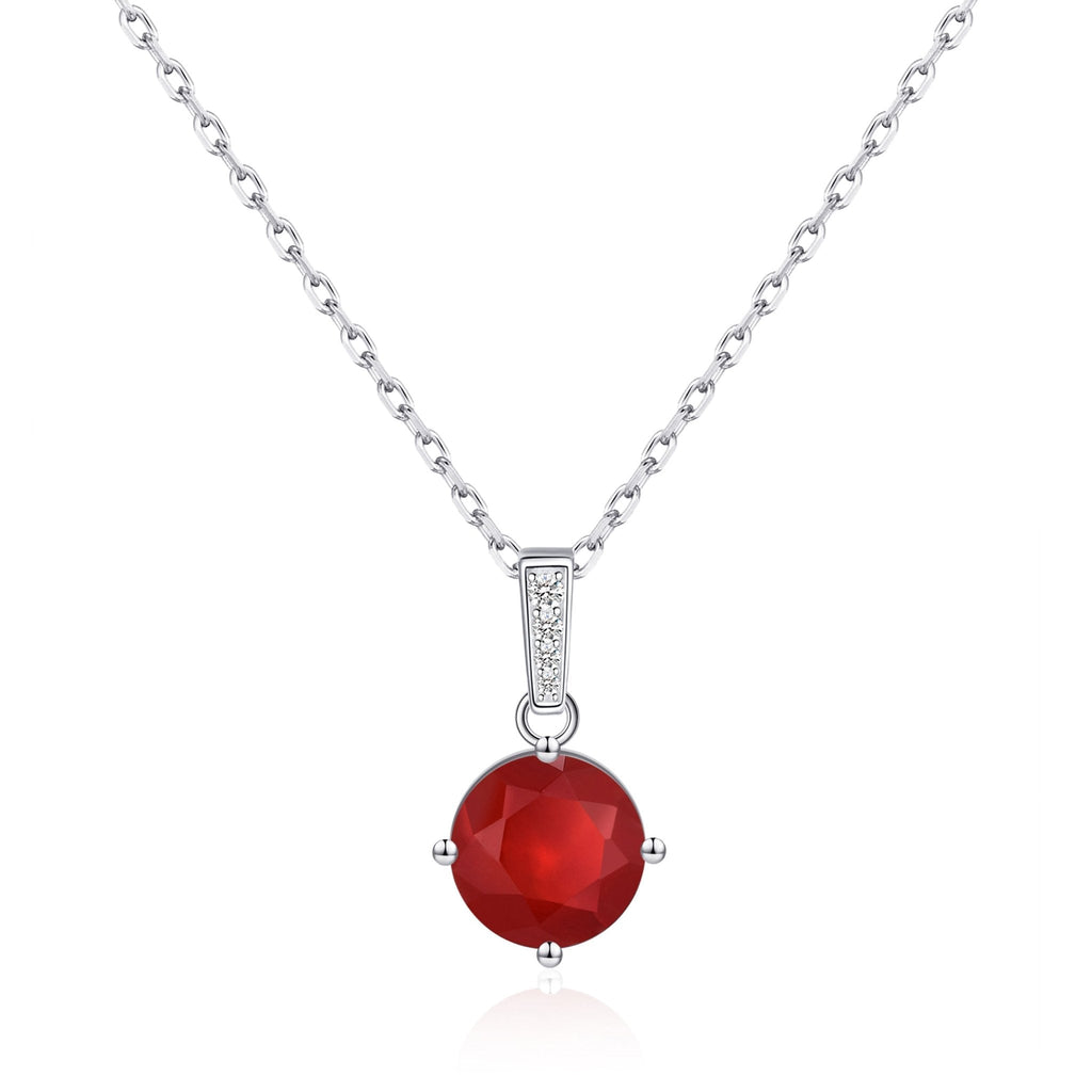 Sterling Silver Carnelian Gemstone Necklace with Quote Card