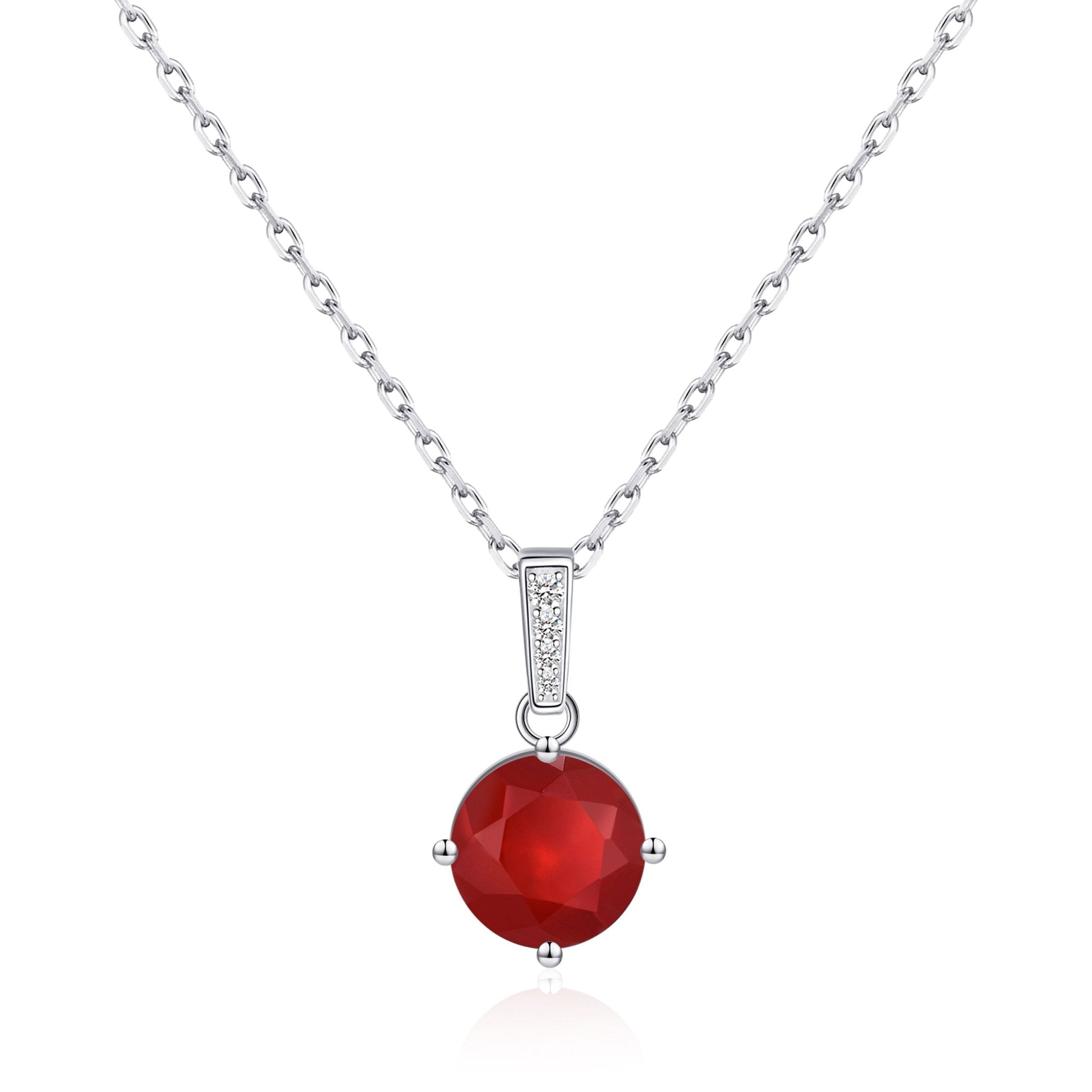 Sterling Silver Carnelian Gemstone Necklace with Quote Card