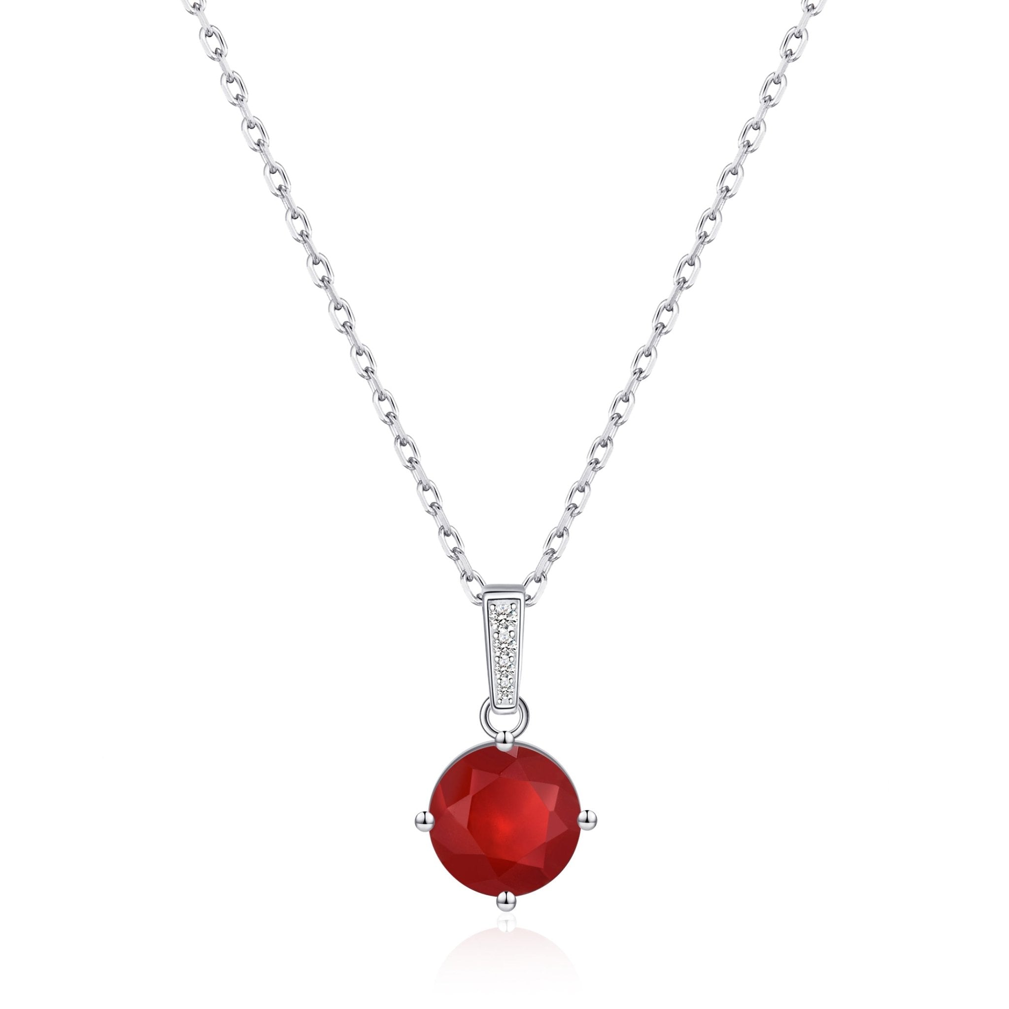 Sterling Silver Carnelian Gemstone Necklace with Quote Card