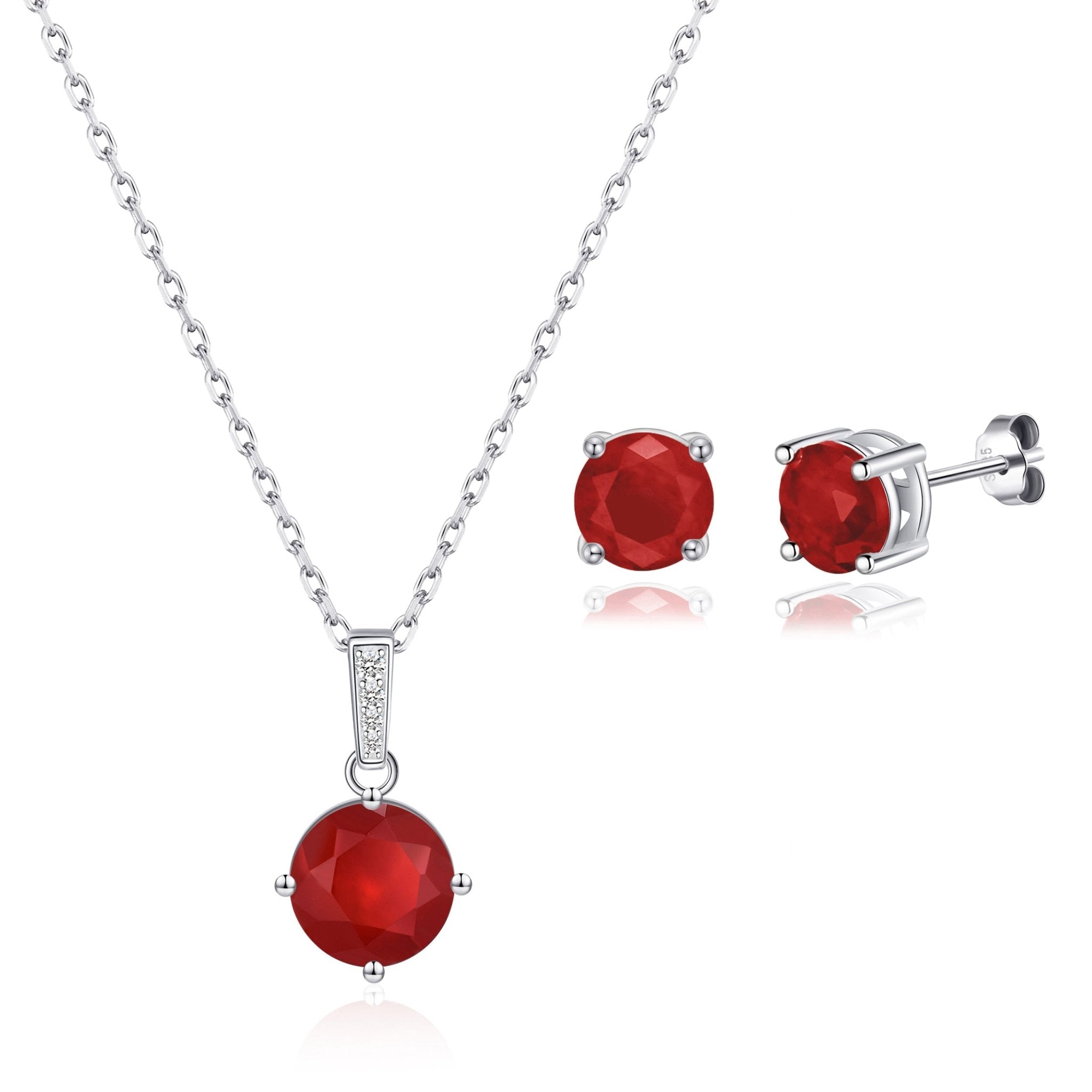 Sterling Silver Carnelian Gemstone Set with Quote Card