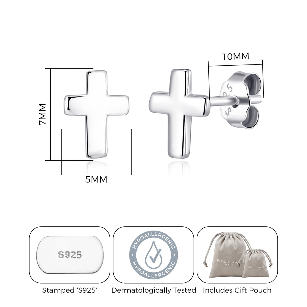 Sterling Silver Cross Earrings