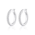 Sterling Silver Crystal Hoop Earrings Created with Zircondia® Crystals