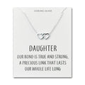 Sterling Silver Daughter Quote Heart Link Necklace
