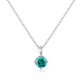 Sterling Silver December (Blue Topaz) Birthstone Necklace Created with Zircondia® Crystals