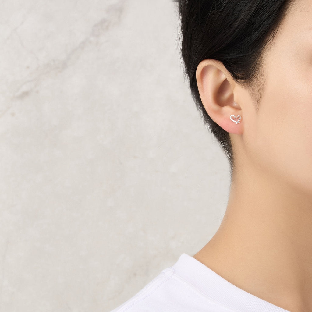 Sterling Silver Delicate Heart Earrings