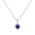 Sterling Silver February (Amethyst) Birthstone Necklace Created with Zircondia® Crystals