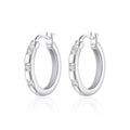 Sterling Silver Four Stone Hoop Earrings Created with Zircondia® Crystals