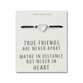 Sterling Silver Friendship Quote Corded Heart Bracelet