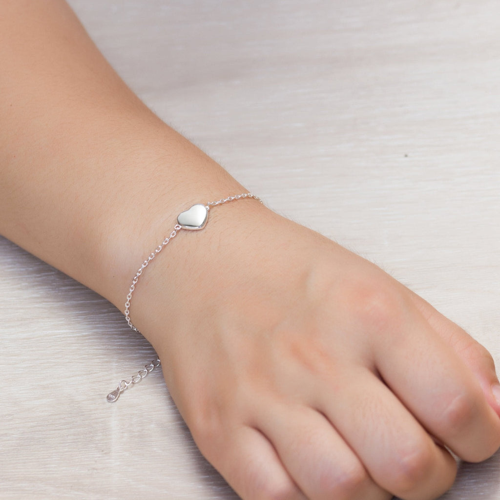 Sterling Silver Friendship Quote Heart Bracelet