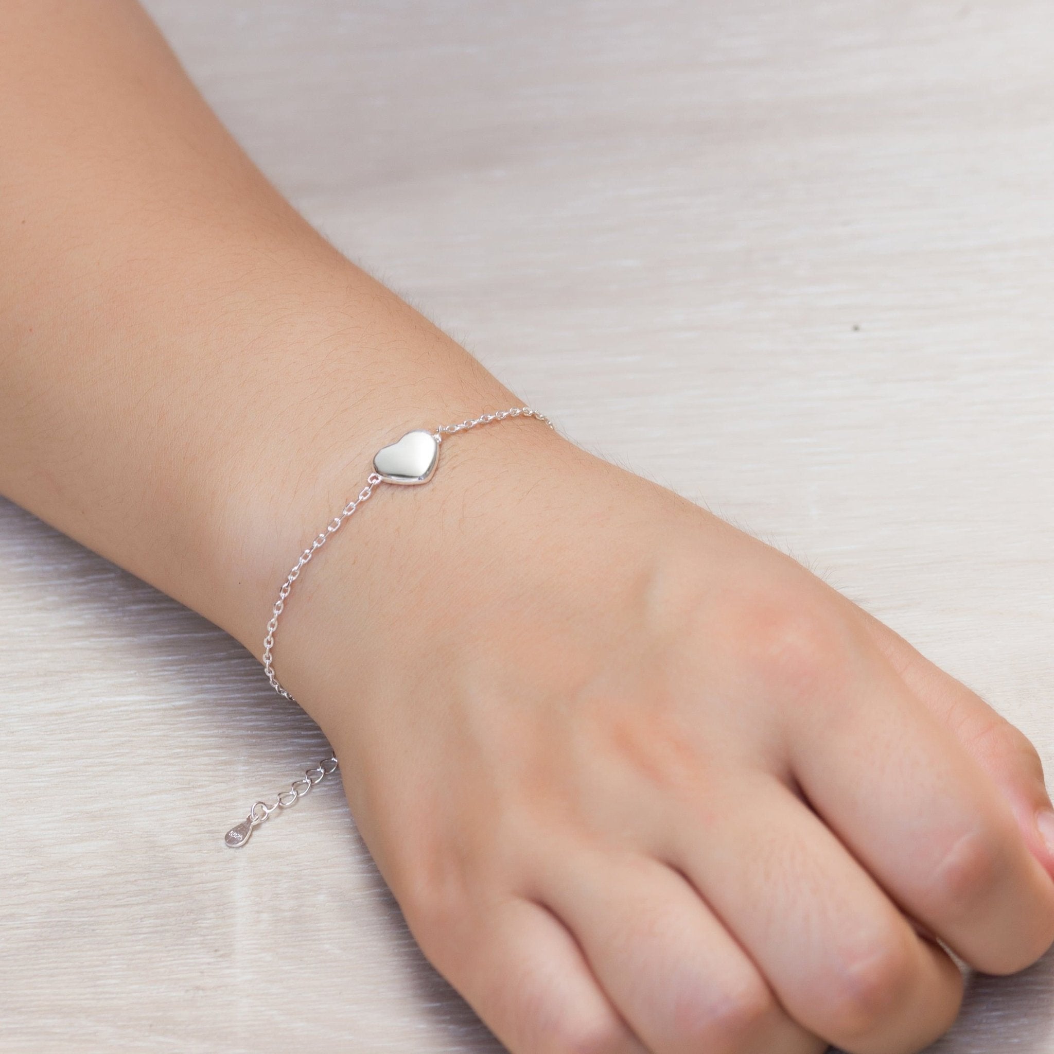 Sterling Silver Friendship Quote Heart Bracelet