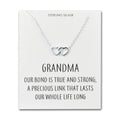 Sterling Silver Grandma Quote Heart Link Necklace