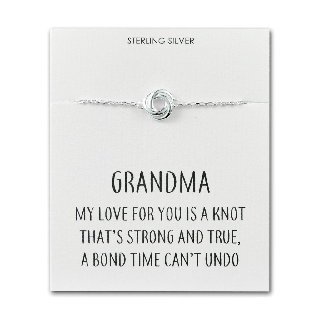 Sterling Silver Grandma Quote Knot Bracelet