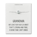 Sterling Silver Grandma Quote Knot Bracelet