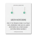 Sterling Silver Green Aventurine Gemstone Drop Earrings with Quote Card