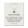 Sterling Silver Green Aventurine Gemstone Necklace with Quote Card