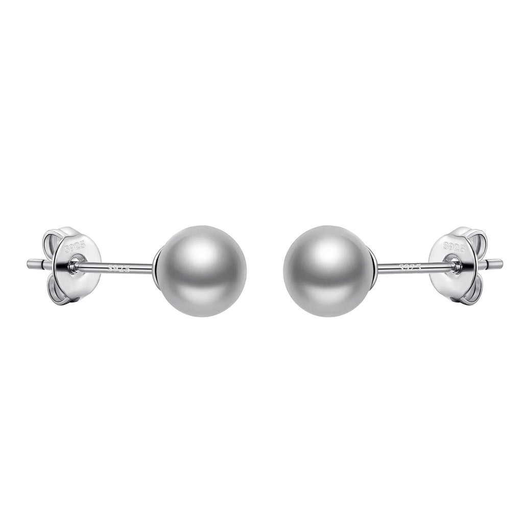 Sterling Silver Grey Shell Pearl Earrings