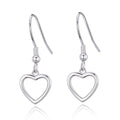 Sterling Silver Heart Drop Earrings