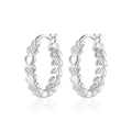 Sterling Silver Heart Hoop Earrings Created with Zircondia® Crystals