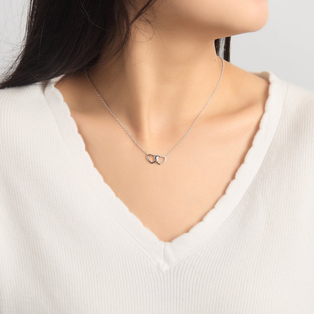 Sterling Silver Heart Link Necklace