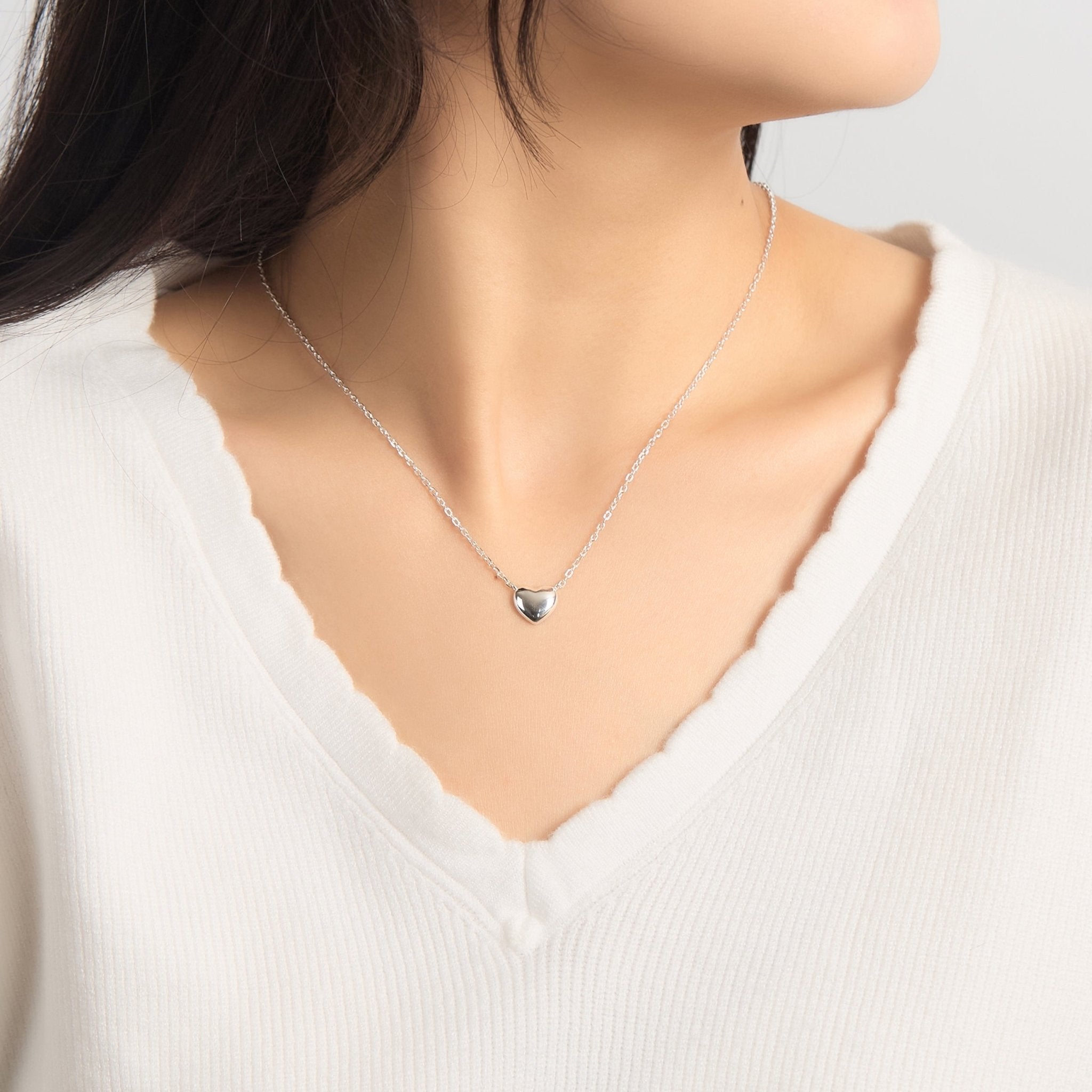 Sterling Silver Mother and Daughter Quote Heart Necklace