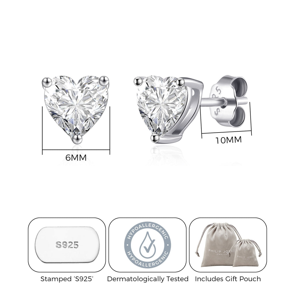 Sterling Silver I Couldn't Say I Do Without You Bridal Heart Earrings with Zircondia® Crystals