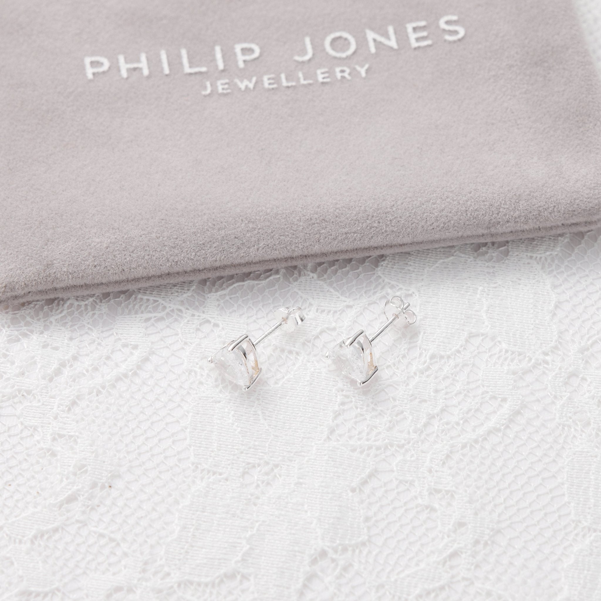 Sterling Silver I Couldn't Say I Do Without You Bridal Heart Earrings with Zircondia® Crystals