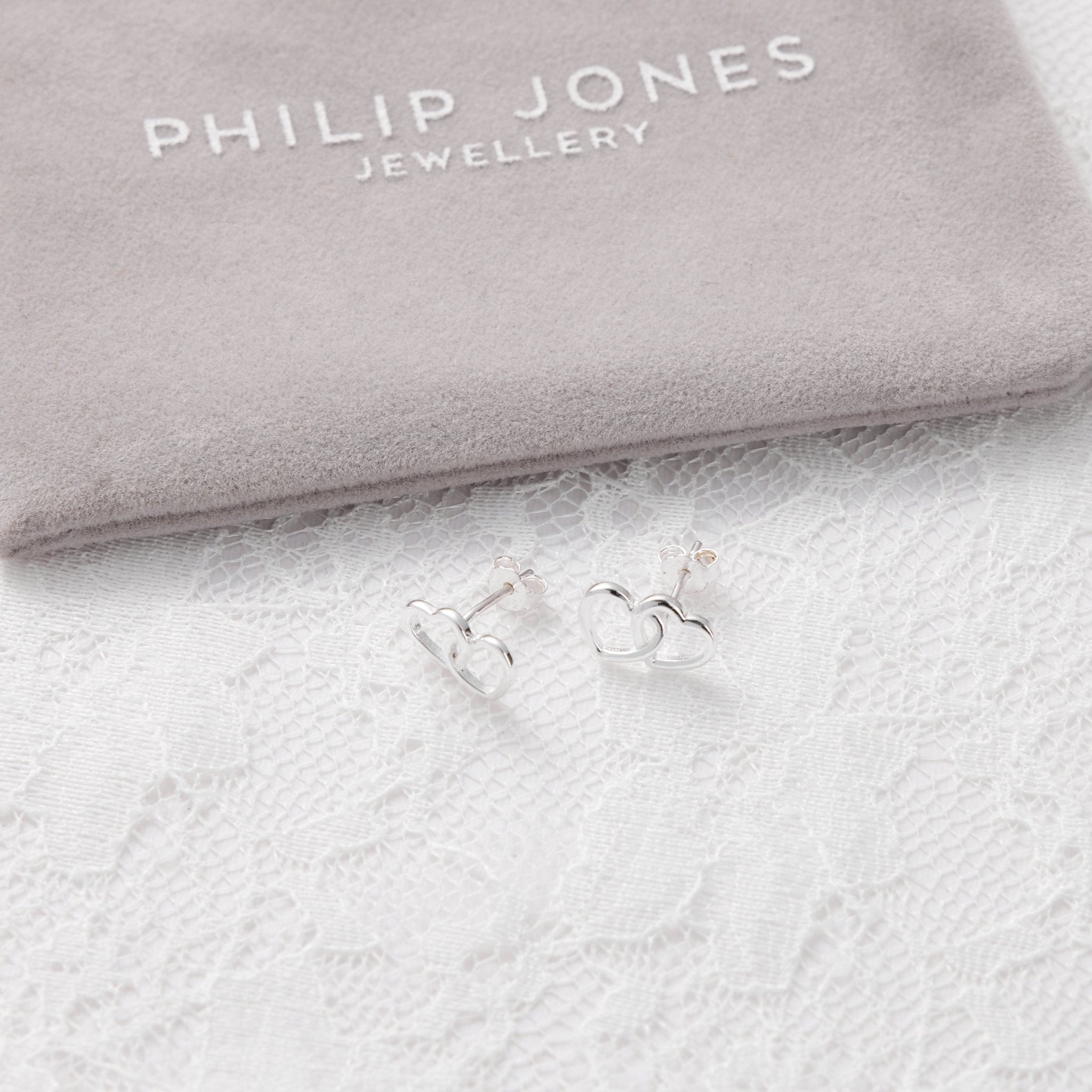 Sterling Silver I Couldn't Say I Do Without You Bridal Heart Link Earrings