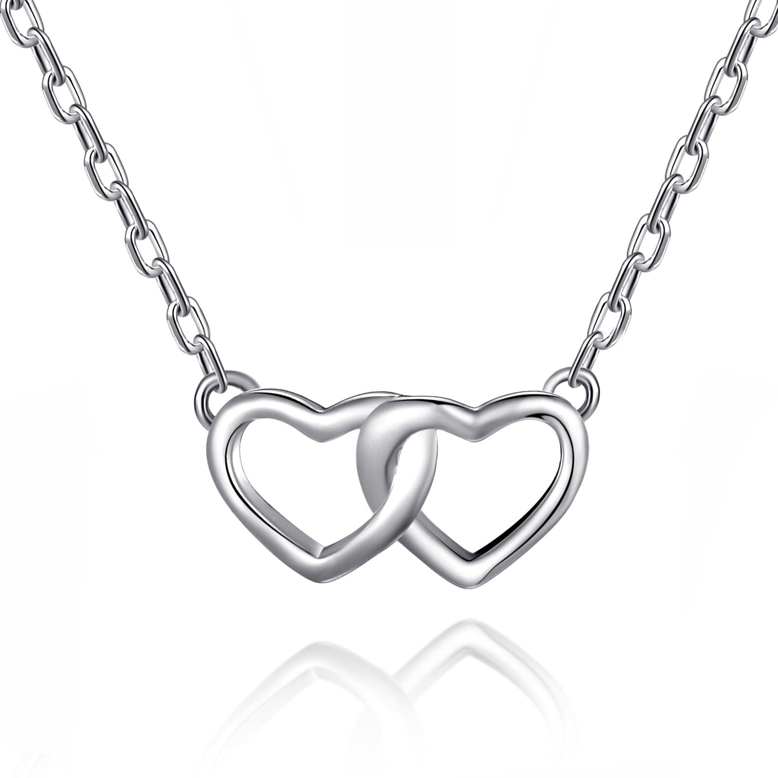 Sterling Silver I Couldn't Say I Do Without You Bridal Heart Link Necklace